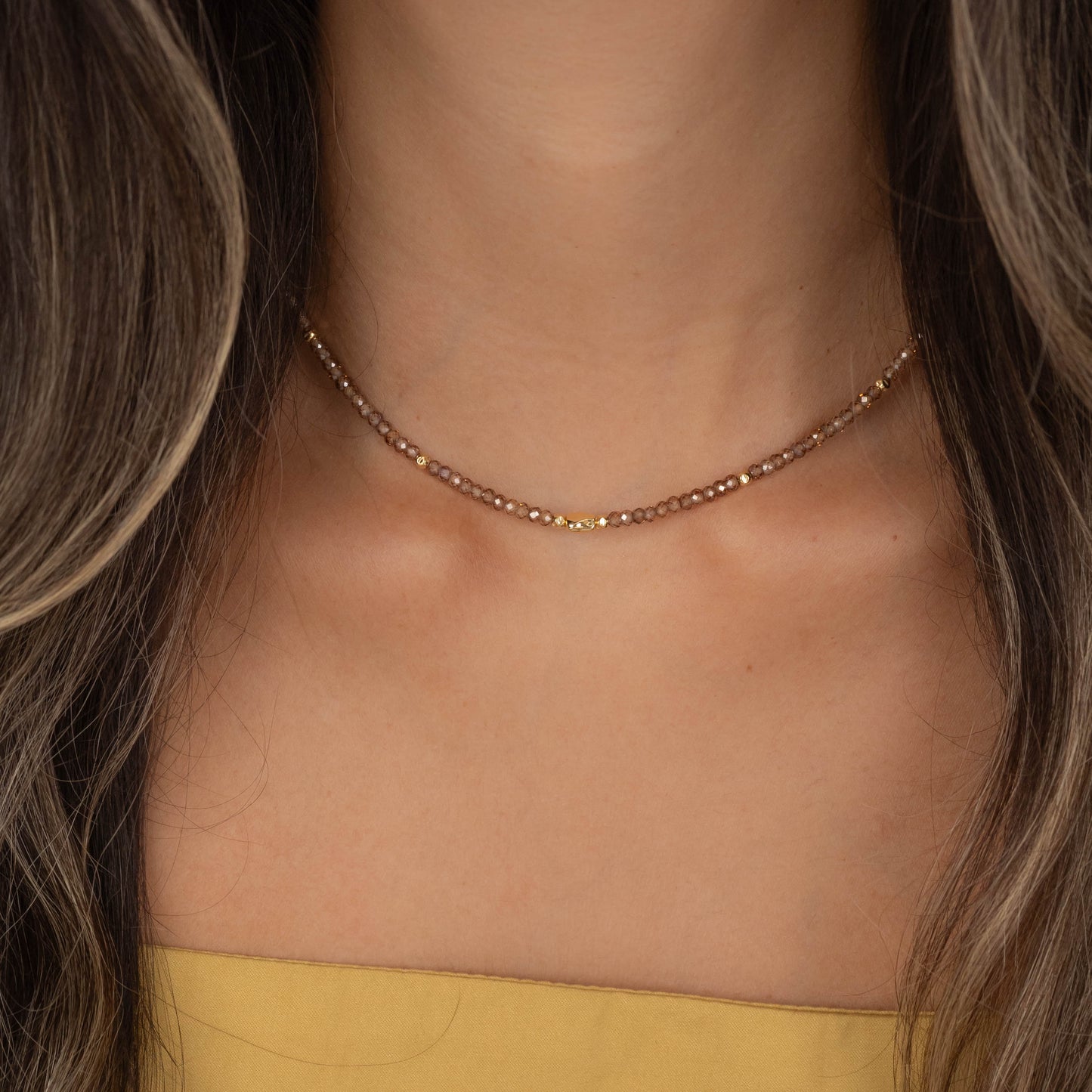 Hailey Bronze Zircon Necklace