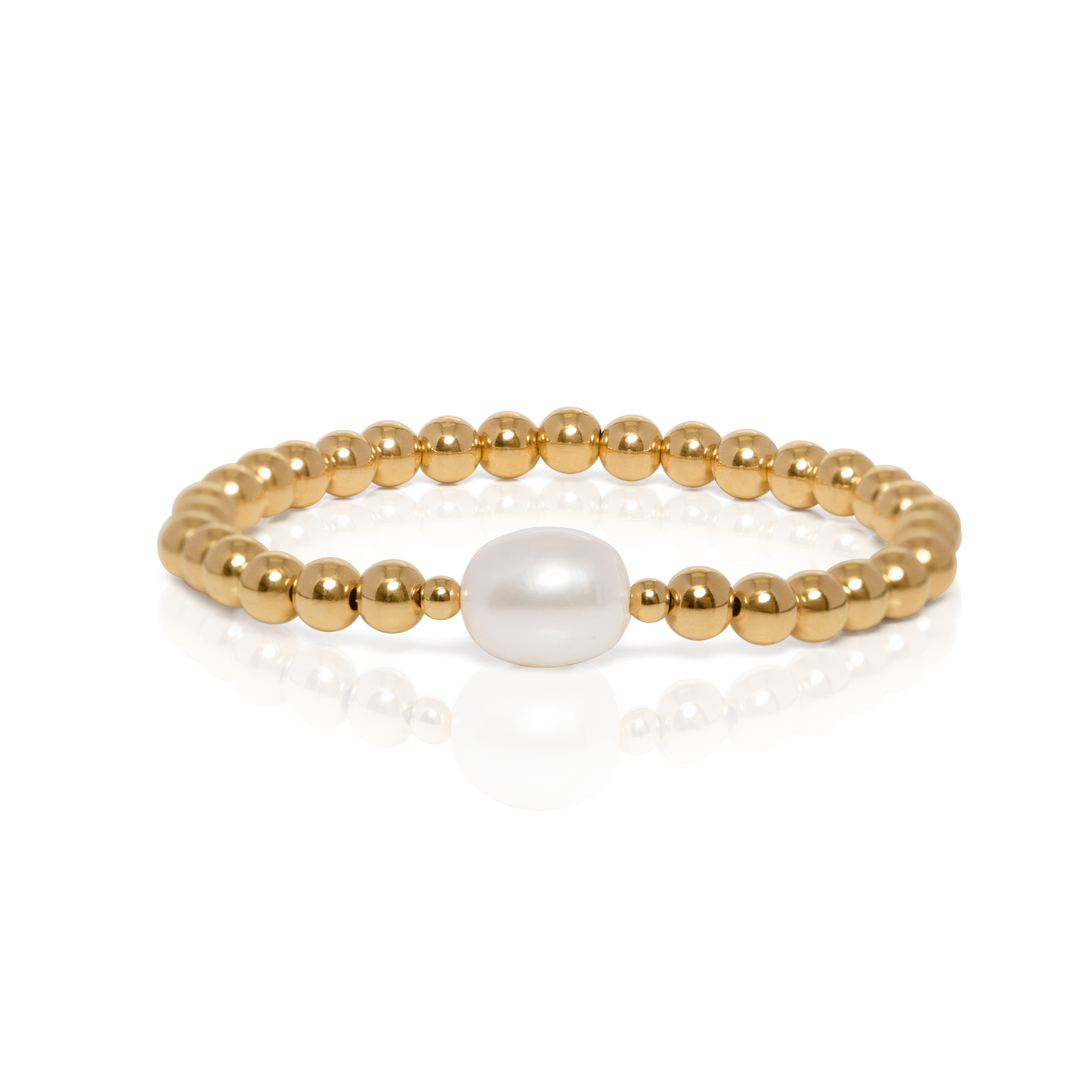 5MM Gold Ball Pearl Bracelet