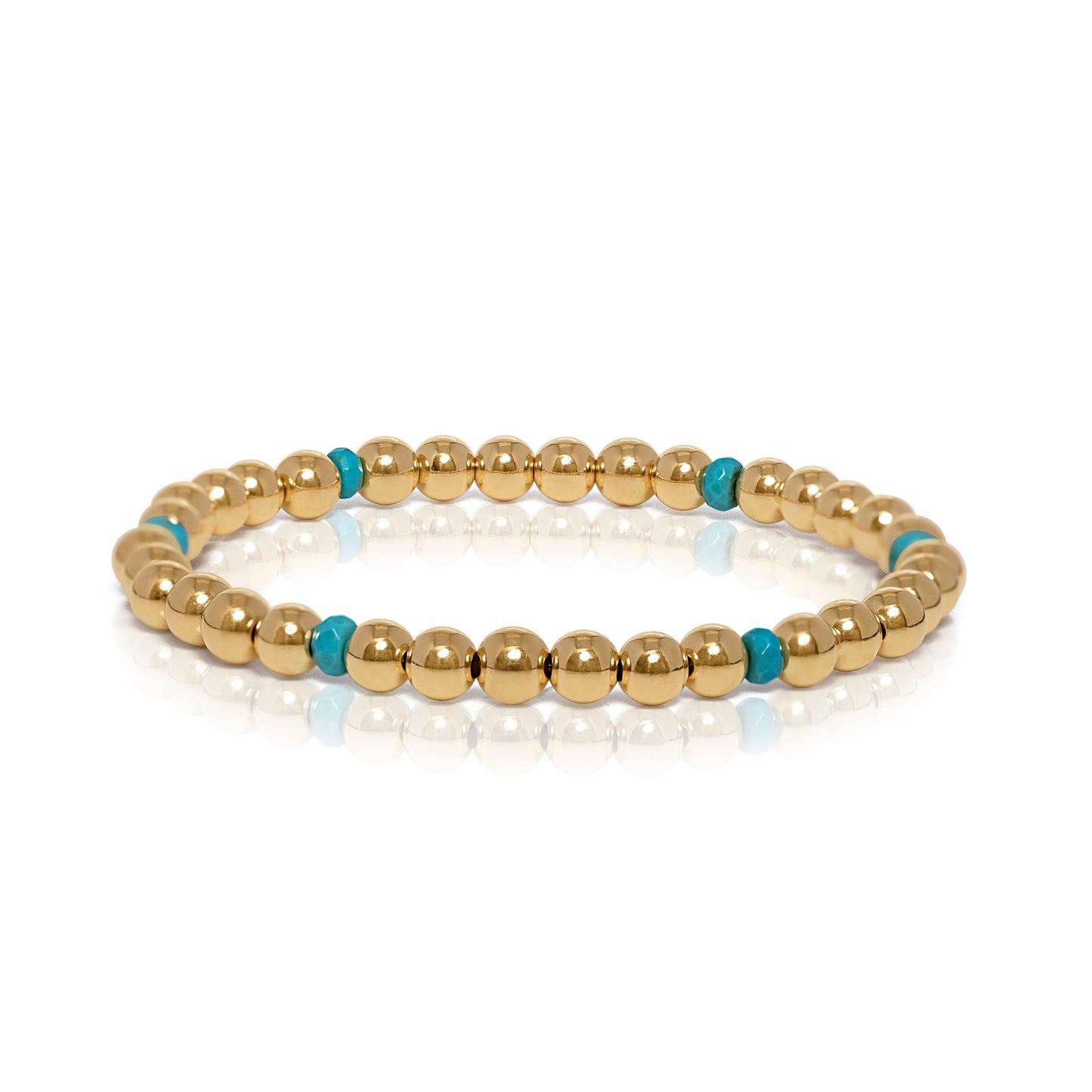 5MM Ball and Turquoise Bracelet