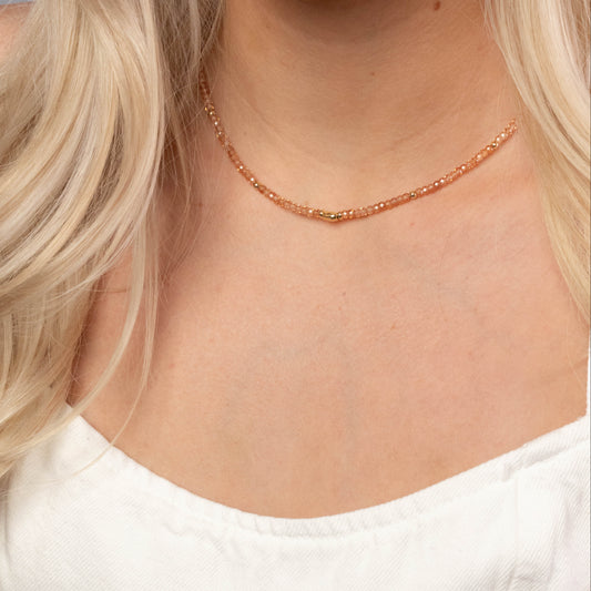 Sweet Blush Zircon Necklace