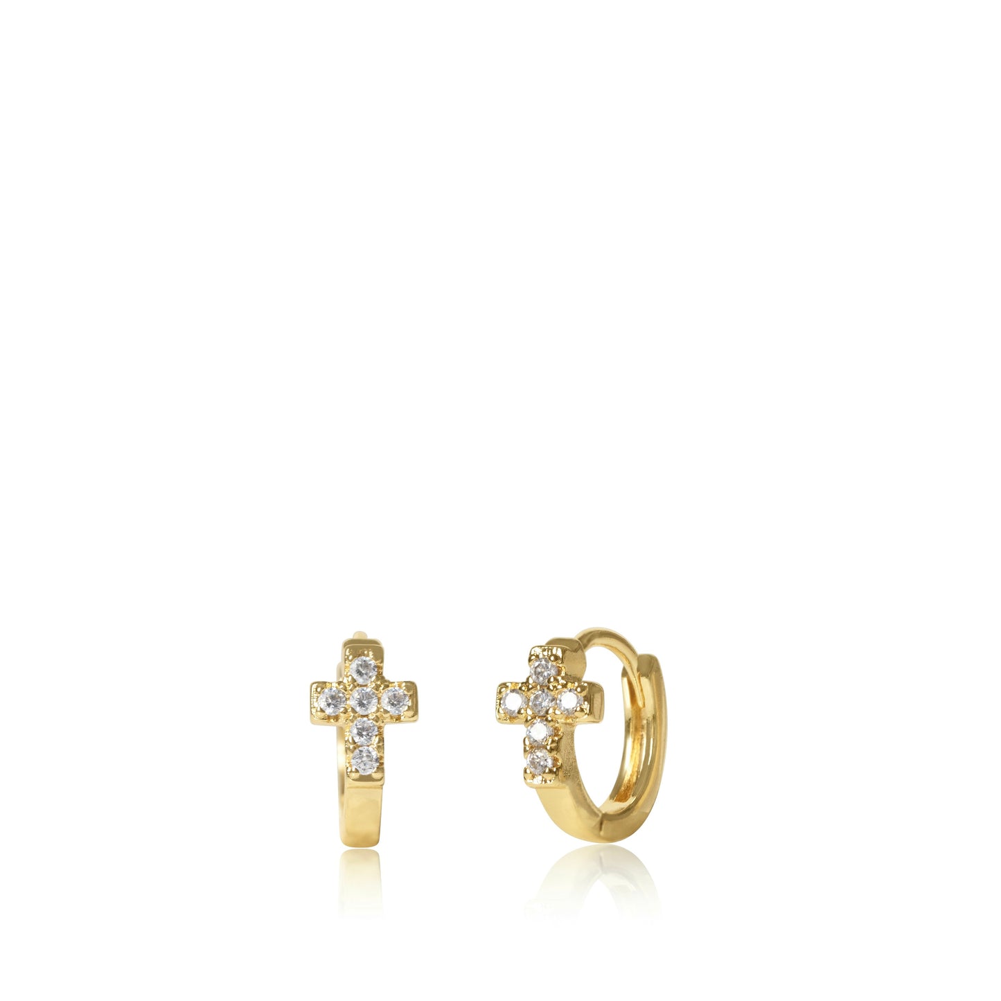 Bethany Cross Huggie Earrings