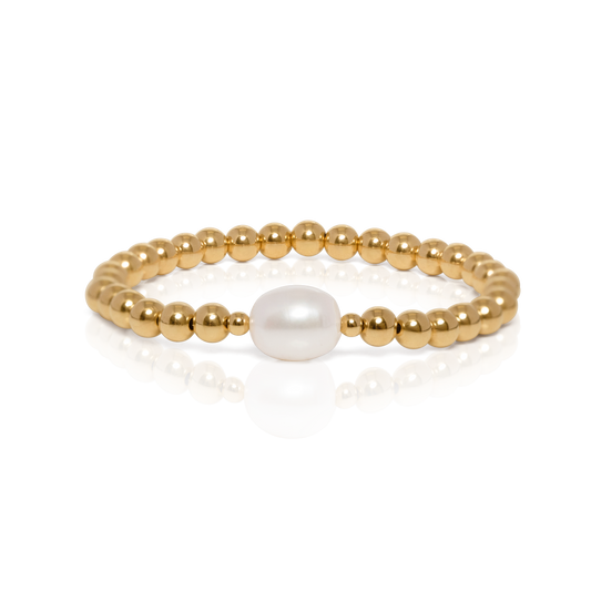 5MM Gold Ball Pearl Bracelet