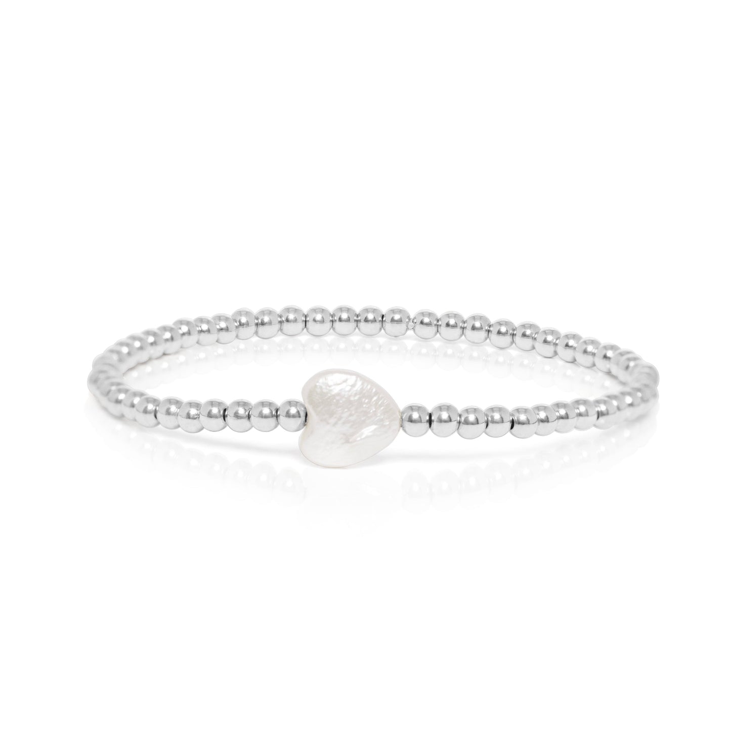 3MM Ball and Heart Pearl Bracelet
