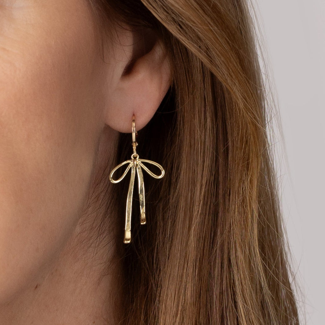 Bailey Bow Huggies Earrings